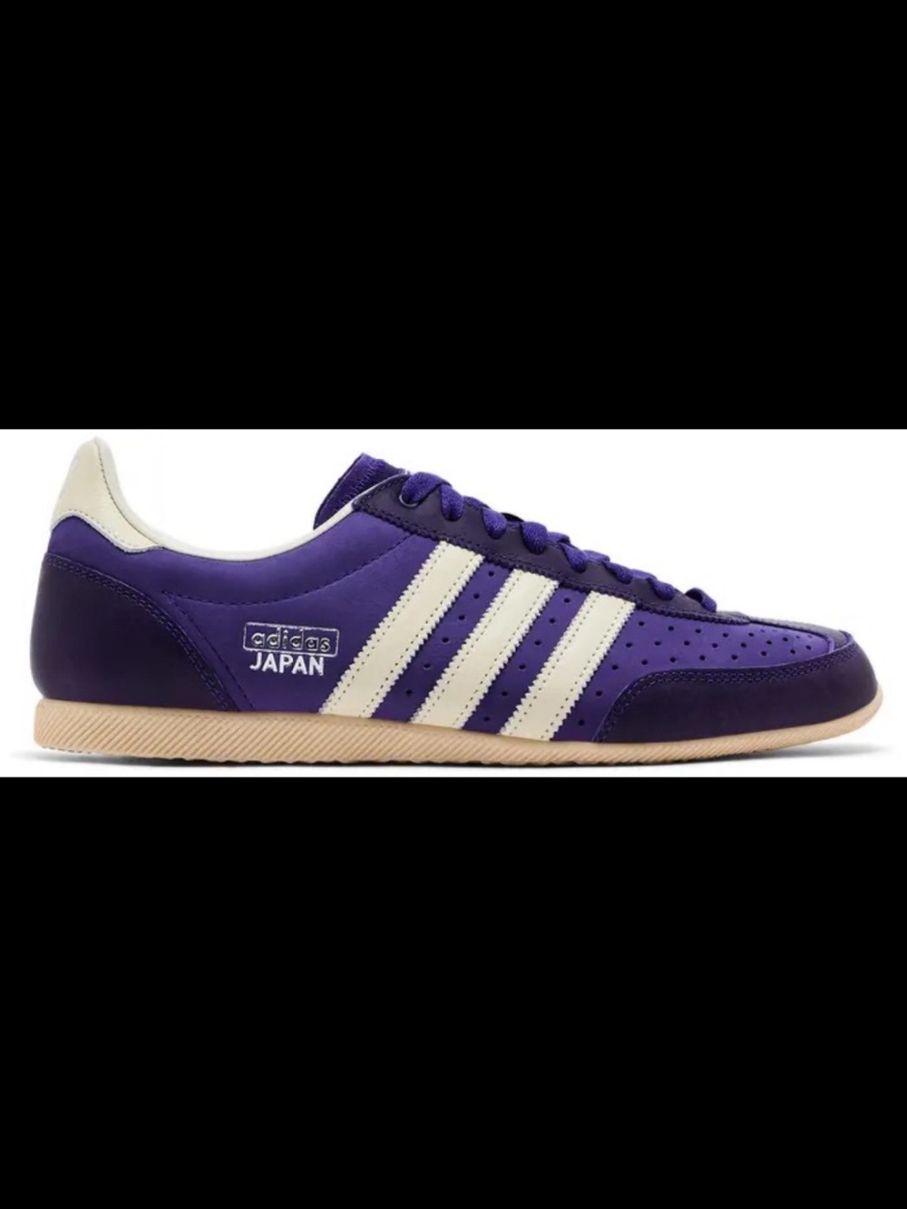 adidas Purple Japan Leather Sneakers with Cream Stripes